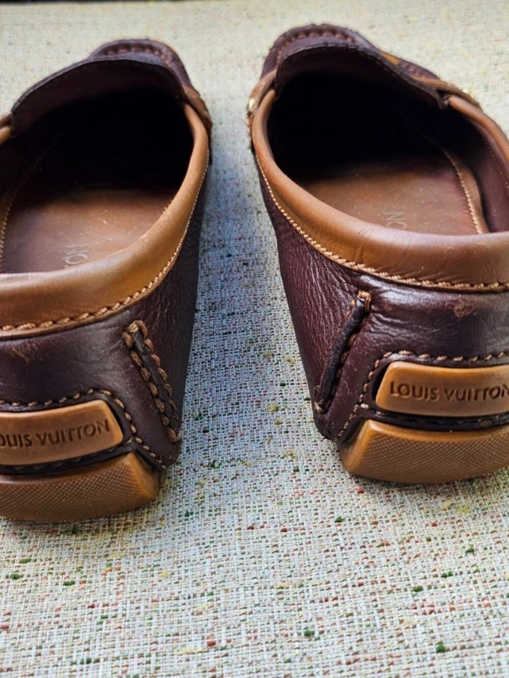 Vintage Louis Vuitton Women Shoes Loafer Slip on Brown Leather Size 37 Italy - Picture 9 of 12